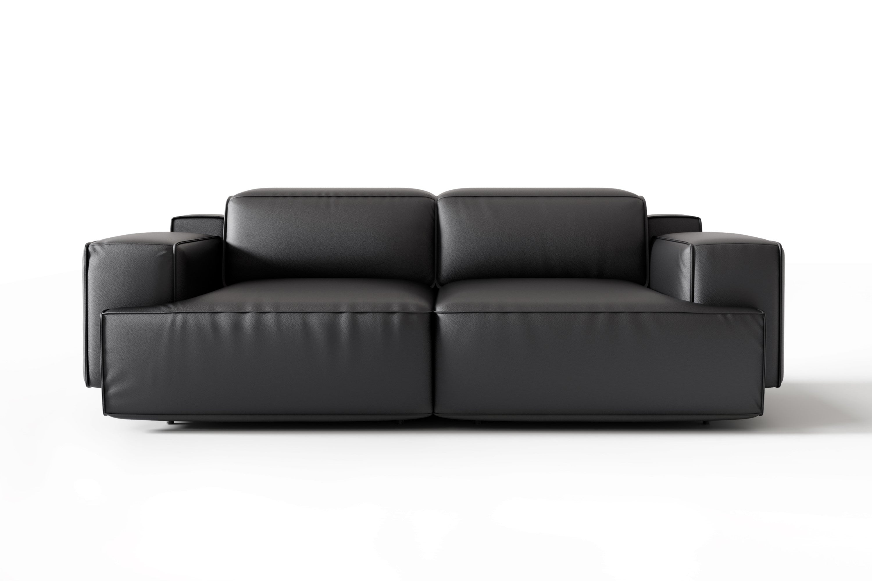 Valencia Valentina Leather Loveseat Recliner Sofa, Black