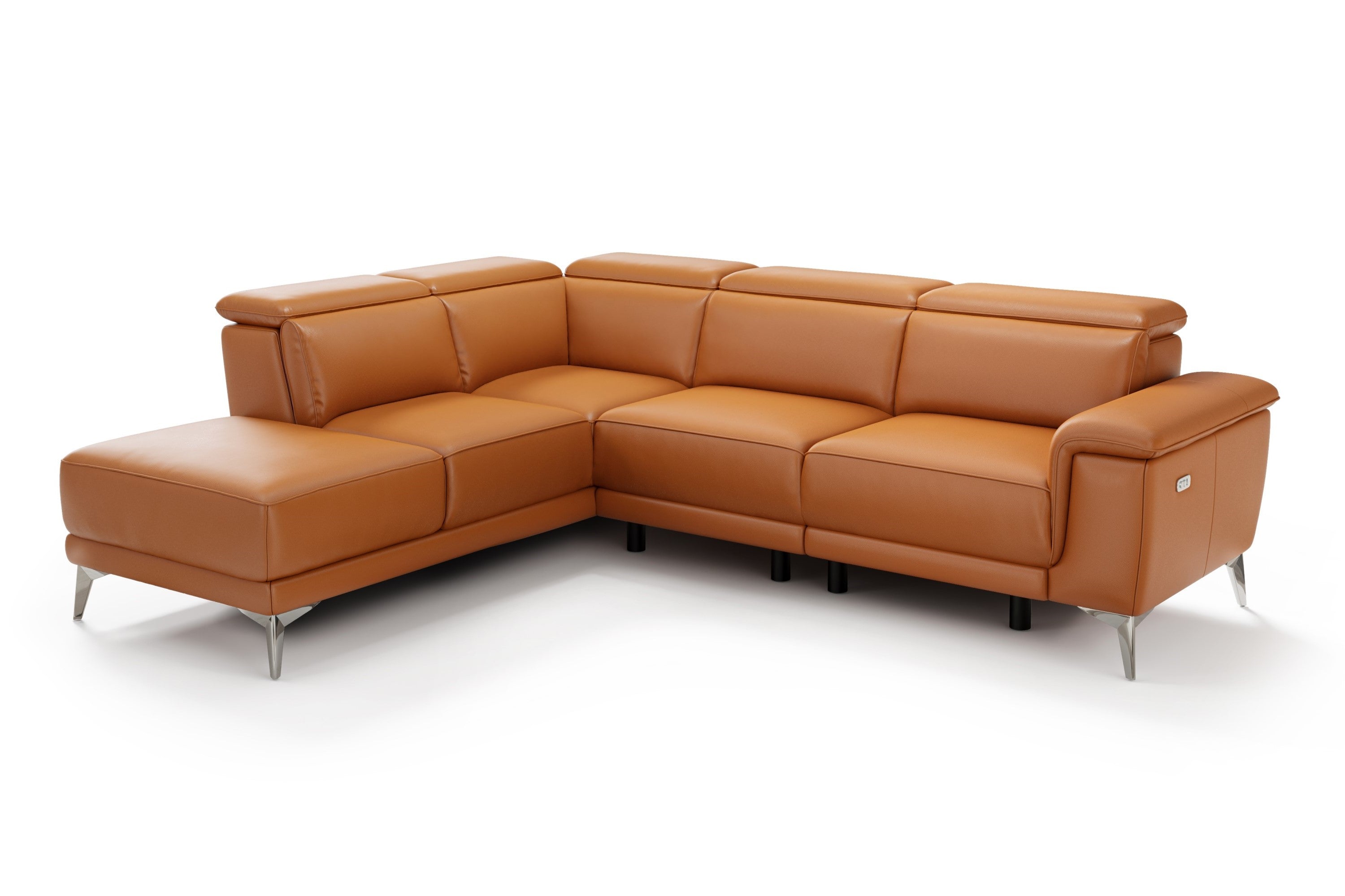 Valencia Andria Modern Left Hand Facing Top Grain Leather Reclining Se