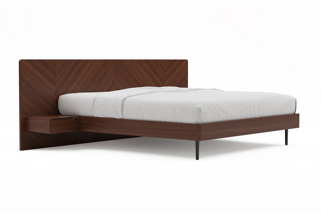 Valencia Ava Wood King Platform Bed Frame, Walnut Stain