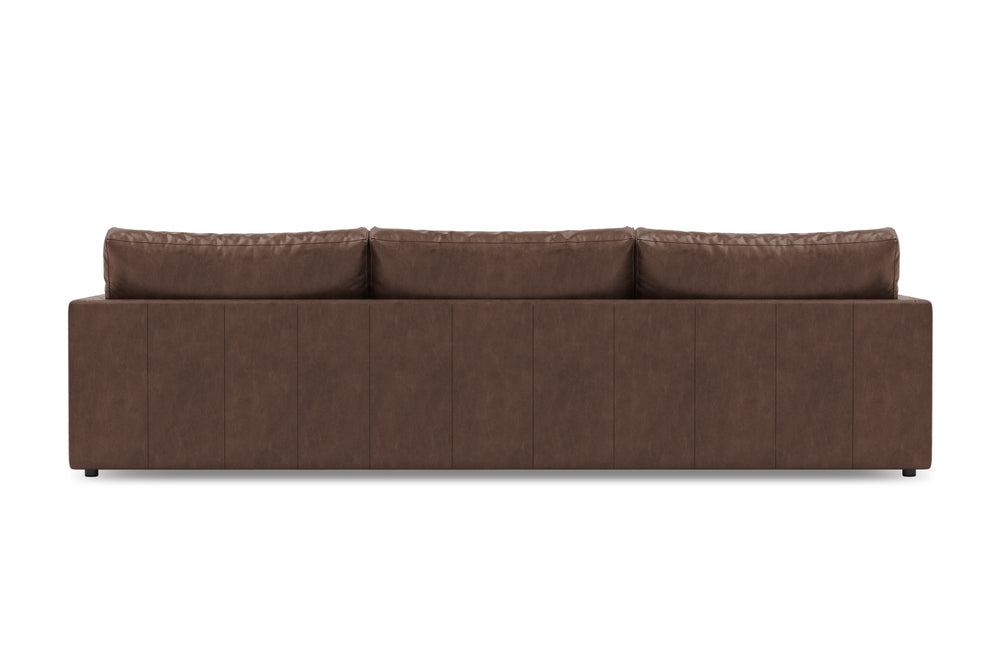 Valencia Serena Leather Three Seats Sectional Sofa, Brown