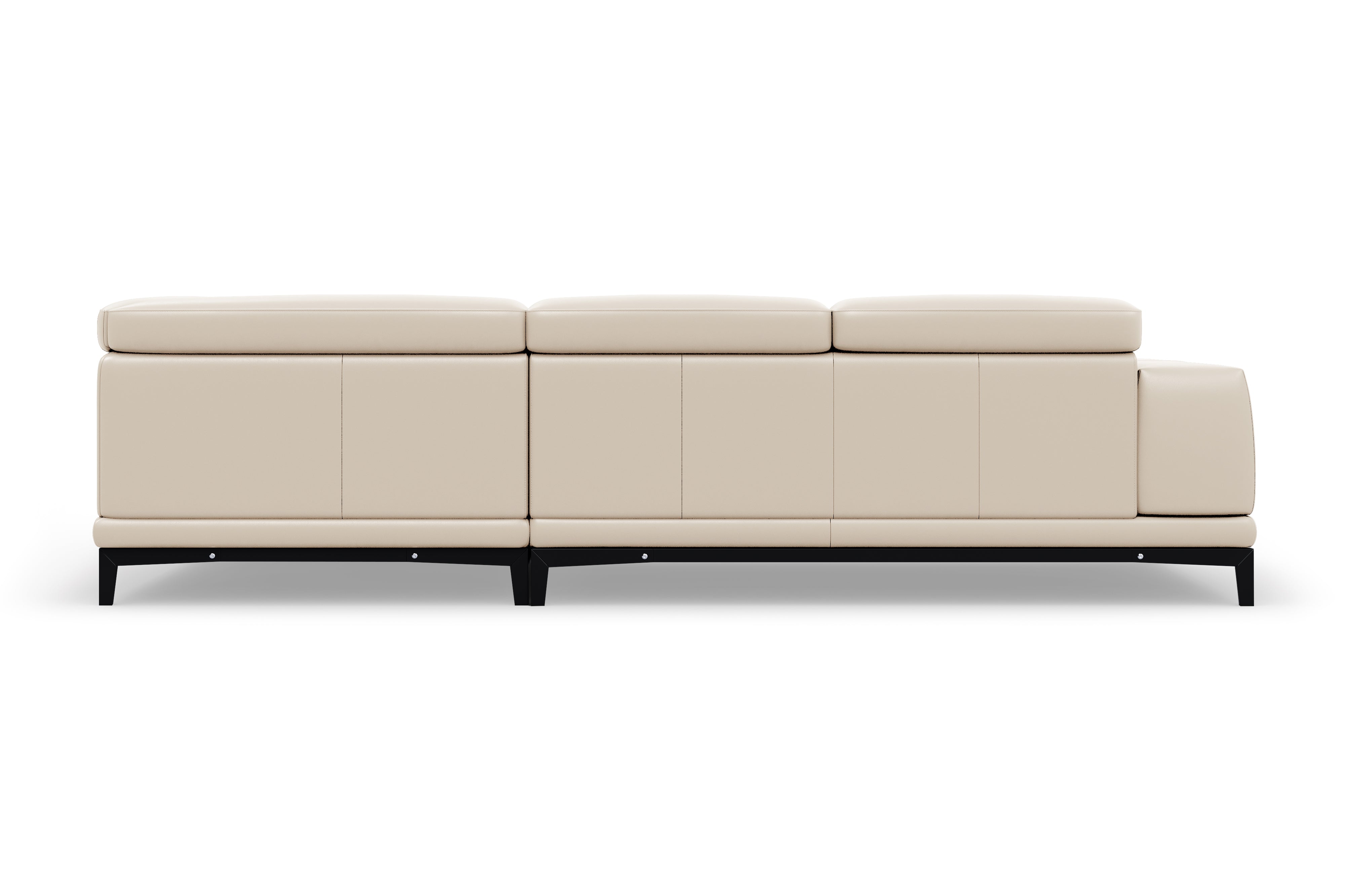 Valencia Valletta Top Grain Leather L-Shape with Right Chaise Sofa, Rose Beige