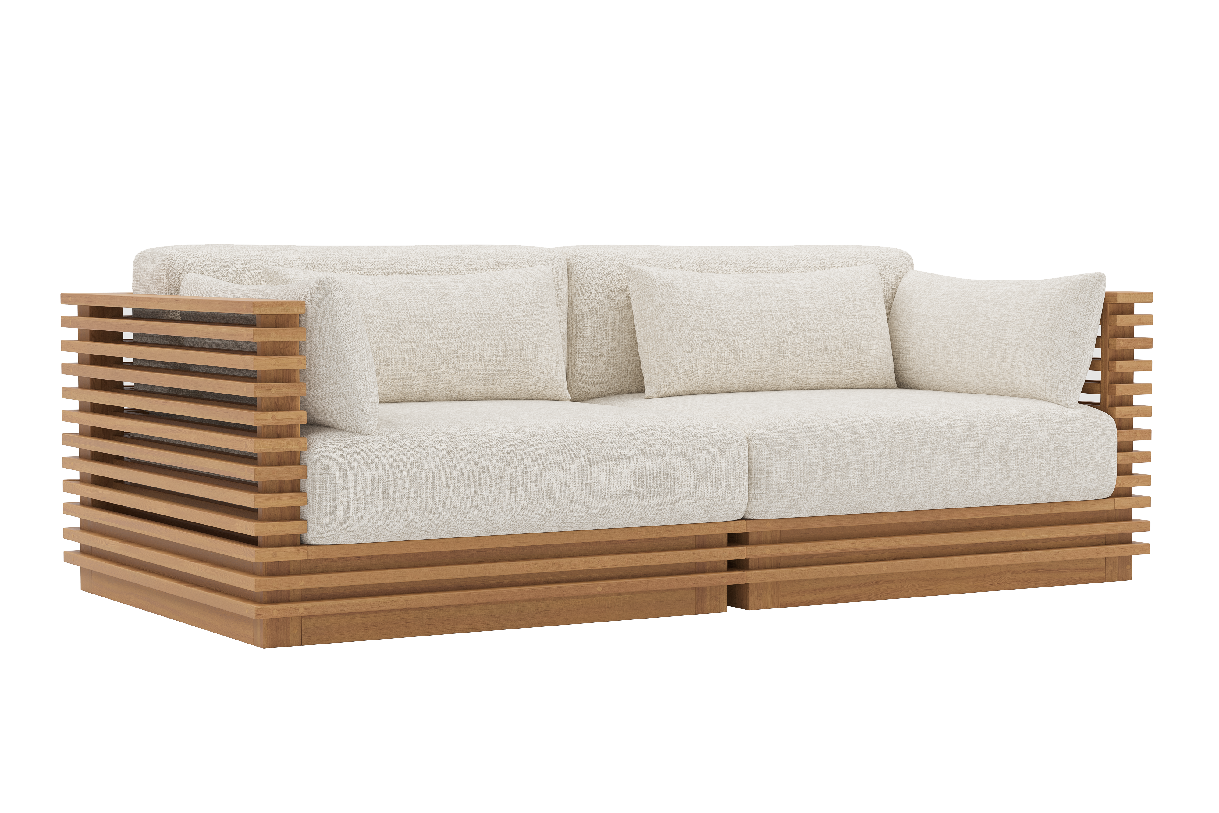 Valencia Elise Fabric Sectional Outdoor Loveseat Sofa, Beige