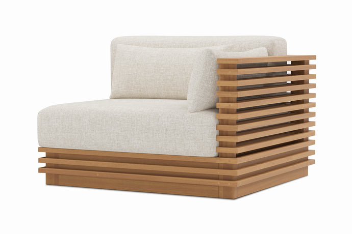 Valencia Elise Fabric Sectional Outdoor Right-Arm Piece, Beige