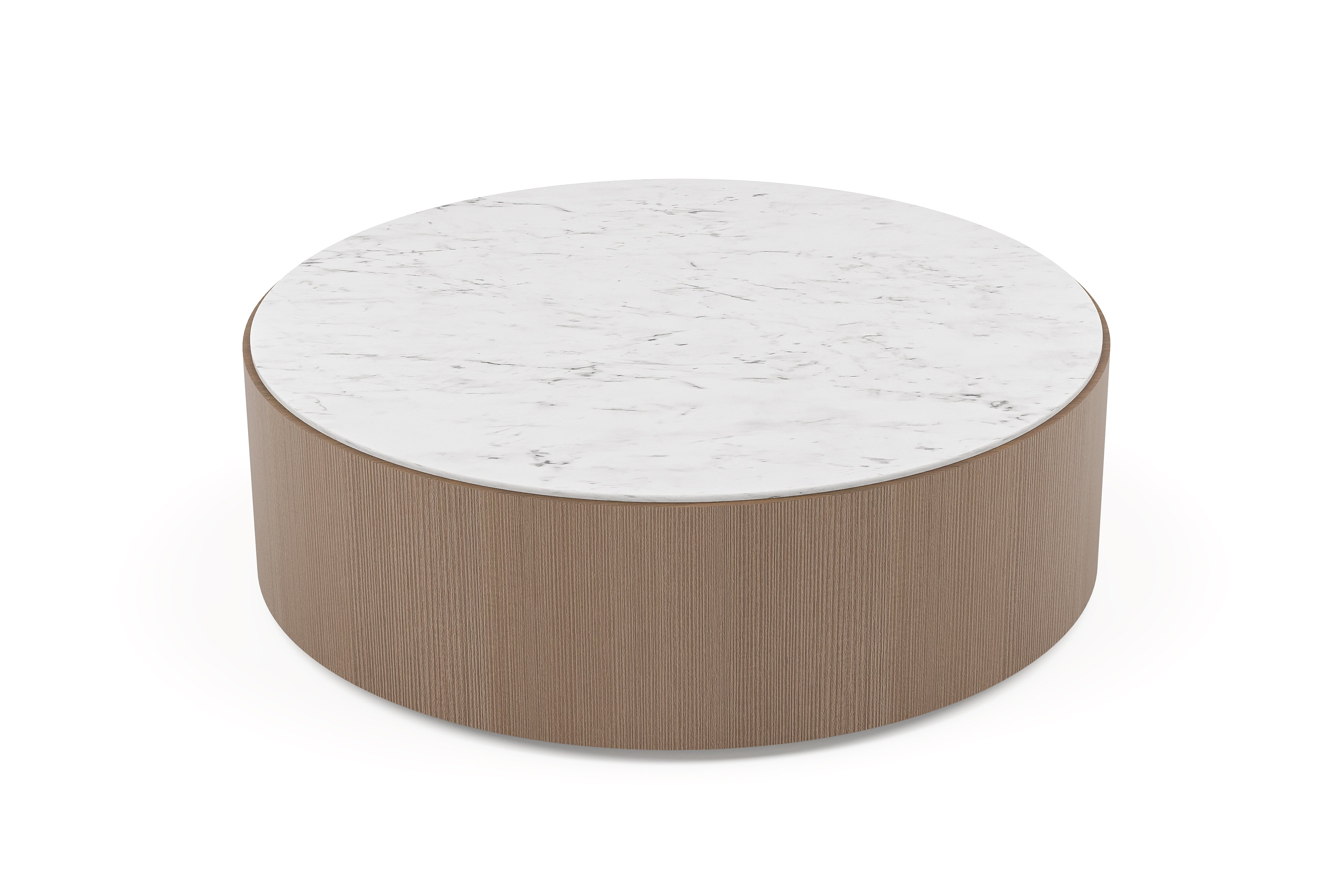 Valencia Peyton Marble and Wood 55'' Round Coffee Table