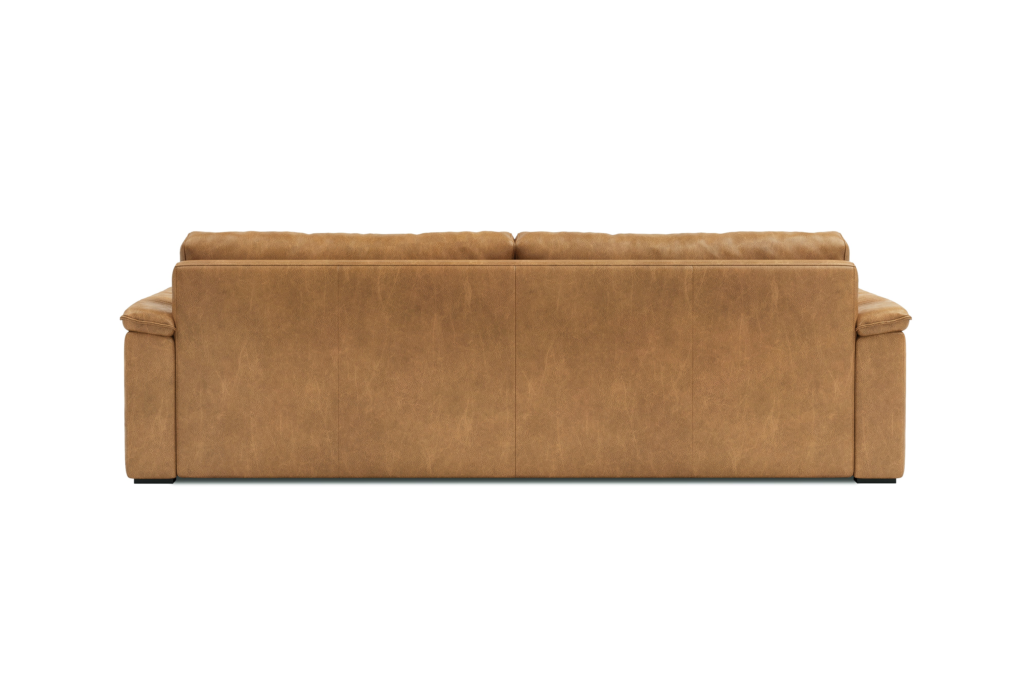 Valencia Zaira Leather Wide Sofa, Camel Brown