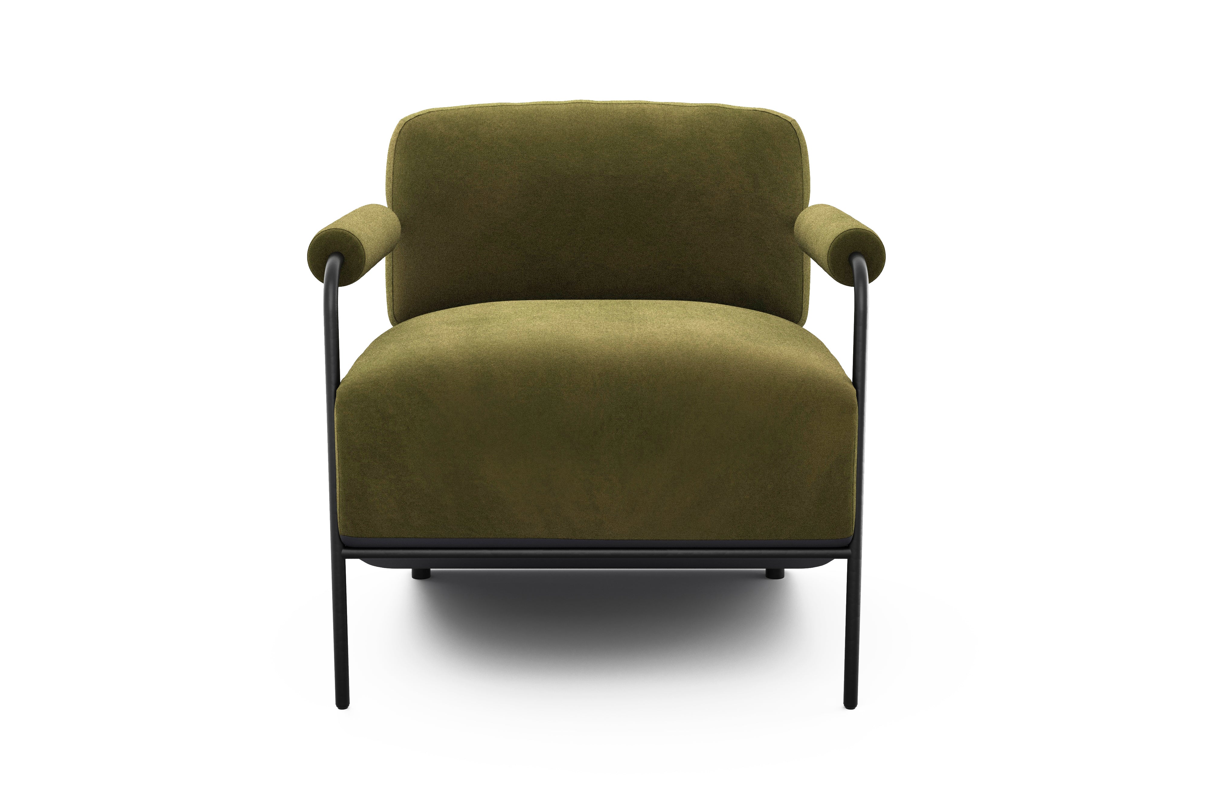 Valencia Arianna Parisian Velour Fabric Accent Chair, Dark Green