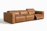 Emery Distressed Italian Aniline Leather Dual Recliner Sofa