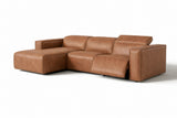 Emery Distressed Italian Aniline Leather Recliner Sectional Sofa
