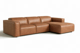 Emery Distressed Italian Aniline Leather Recliner Sectional Sofa