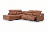 Octavia Distressed Italian Aniline Leather Reclining Corner Sectional Sofa