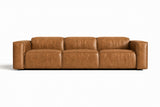 Emery Distressed Italian Aniline Leather Dual Recliner Sofa
