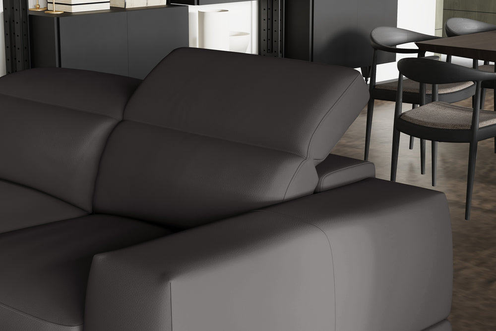 Valencia Valletta Top Grain Leather Wide Seats, Dark Grey