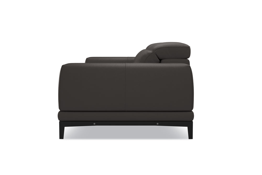 Valencia Valletta Top Grain Leather Wide Seats, Dark Grey