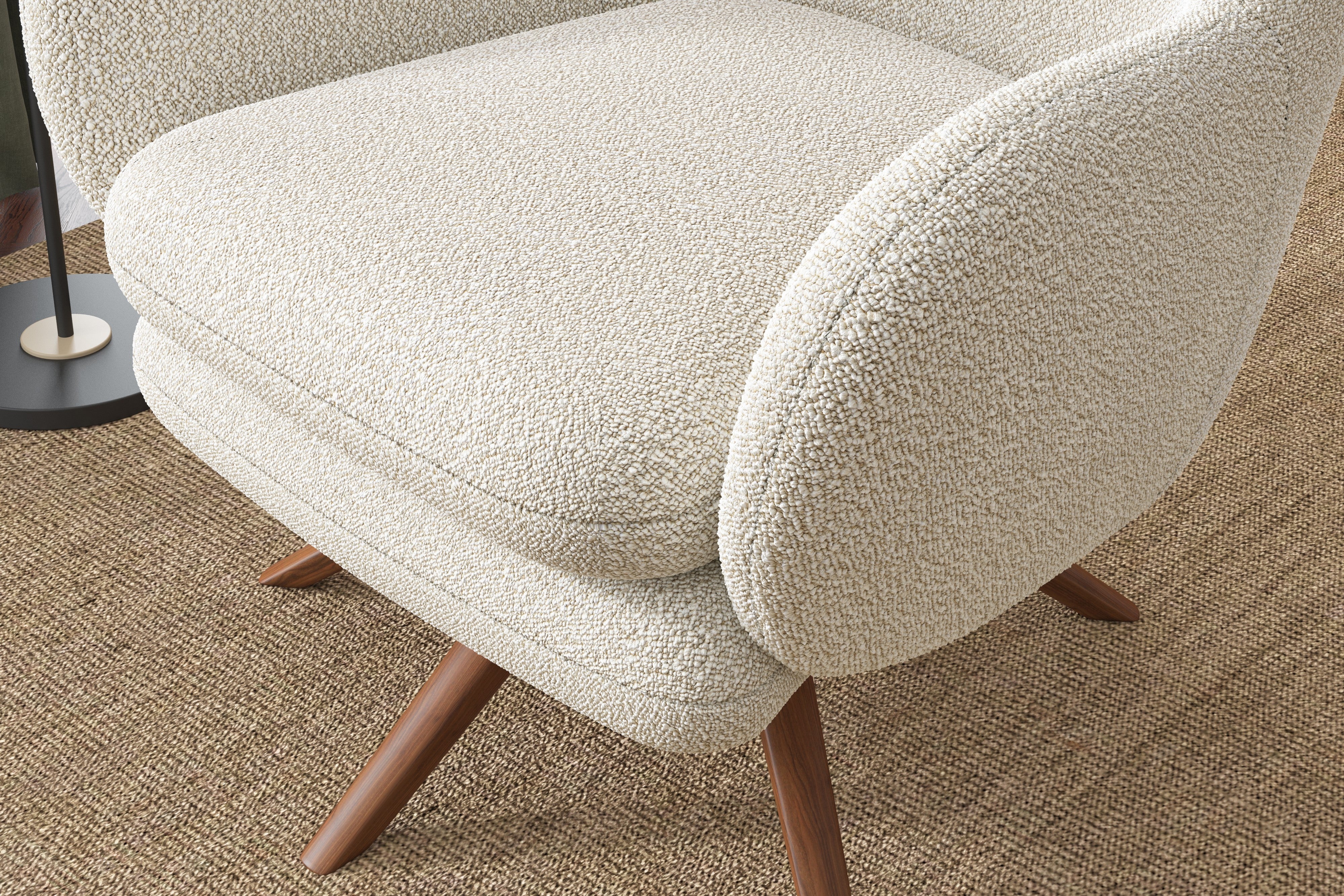 Valencia Winston Fabric Swivel Accent Chair, Beige