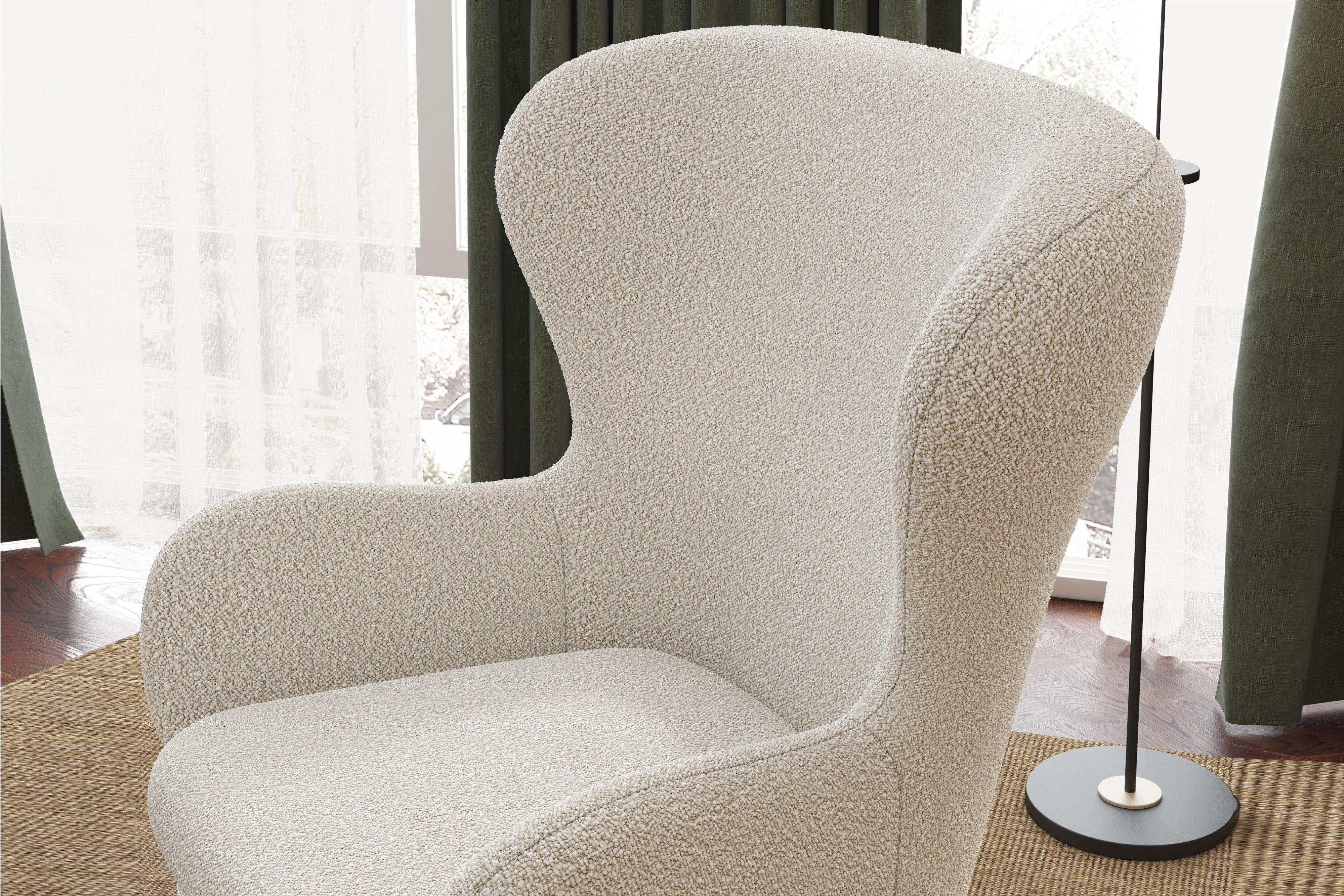 Valencia Winston Fabric Swivel Accent Chair, Beige