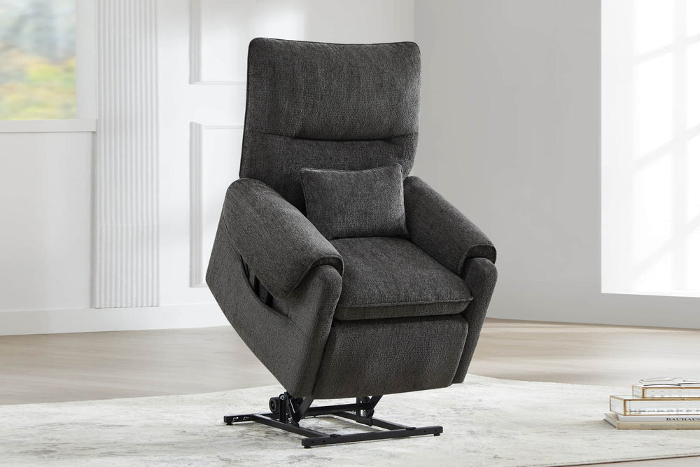 Valencia Xander Performance Fabric Power Lift Recliner Chair, Dark Grey