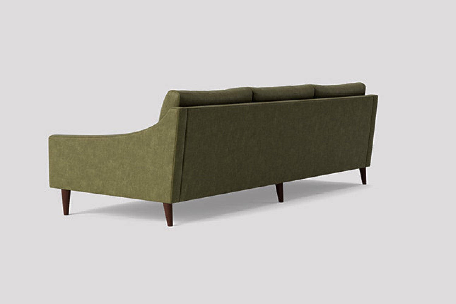 Valencia Zara Top Grain Leather Three Seats Sofa, Olive Green