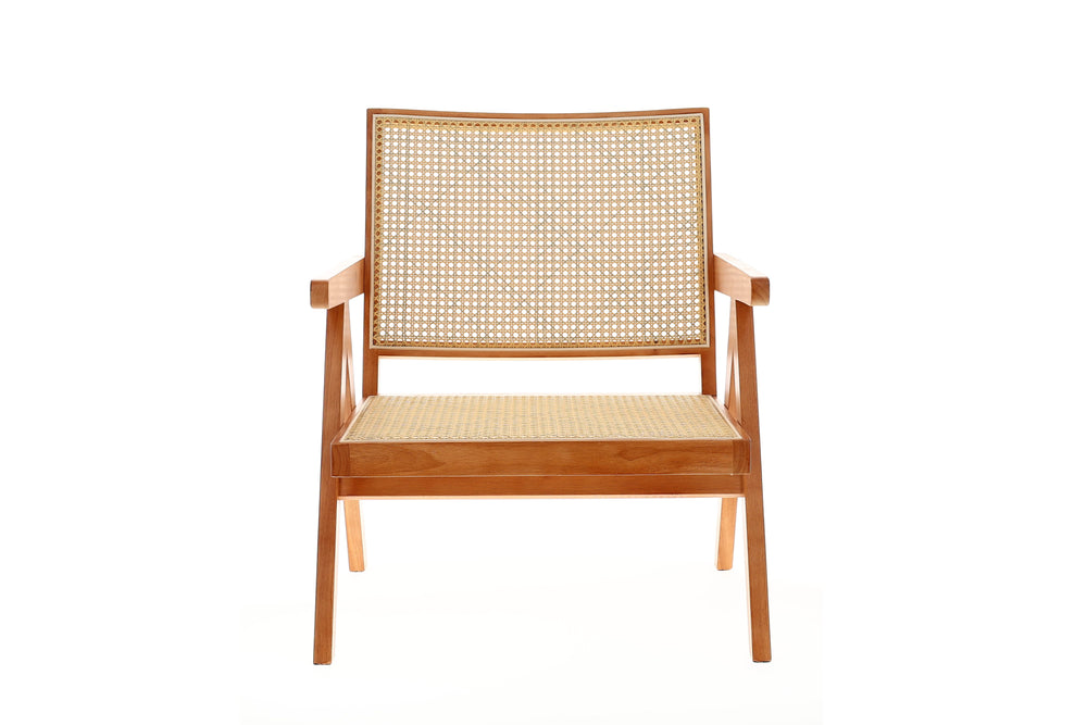 Valencia Zinnia Rattan Accent Chair, Light Walnut