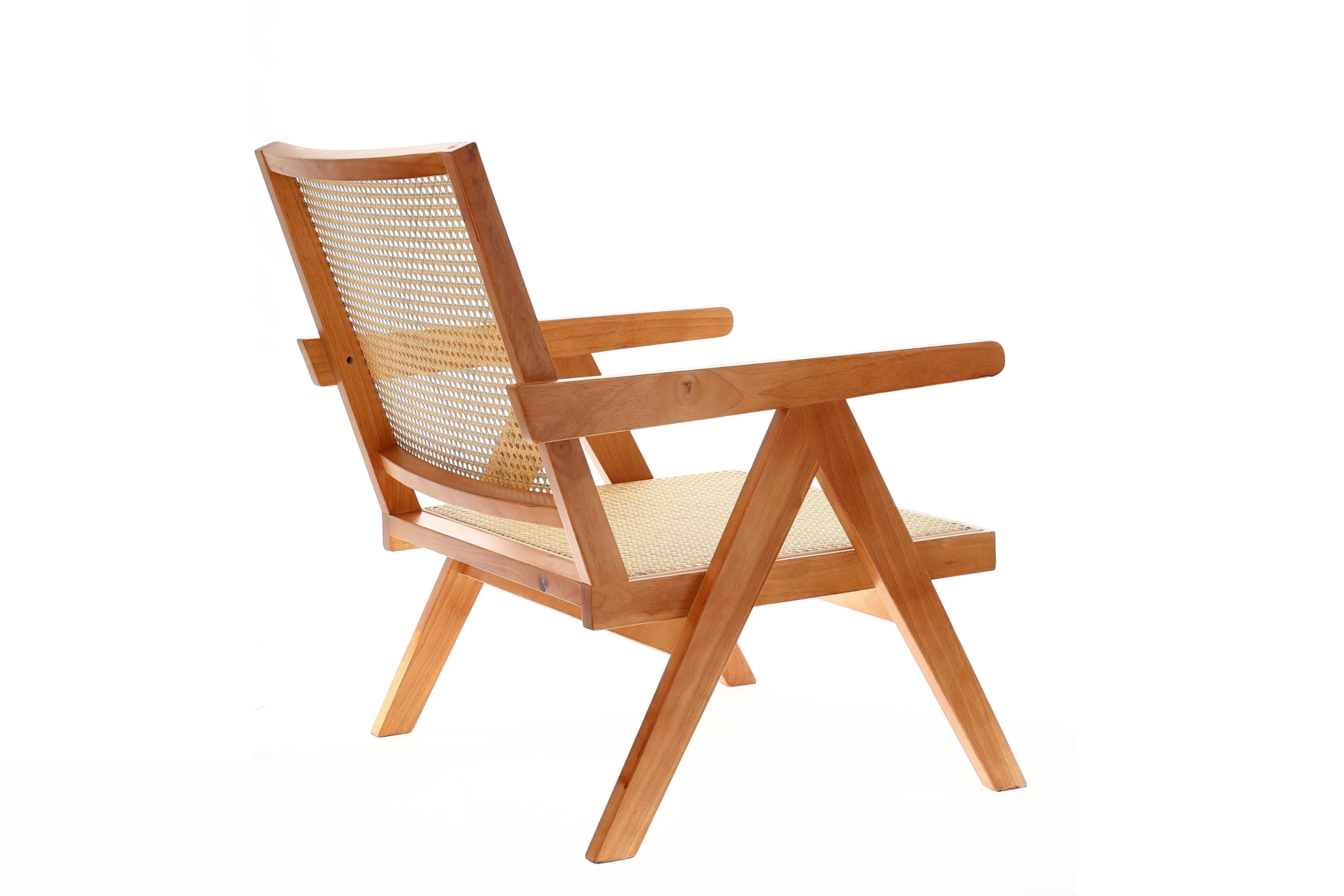 Valencia Zinnia Rattan Accent Chair, Light Walnut