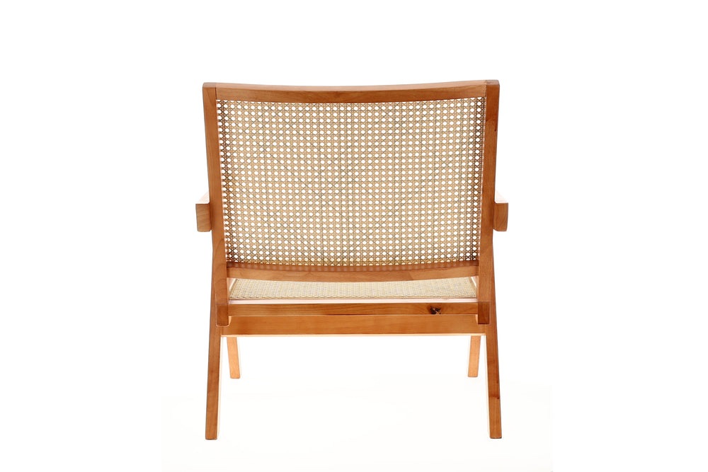 Valencia Zinnia Rattan Accent Chair, Light Walnut