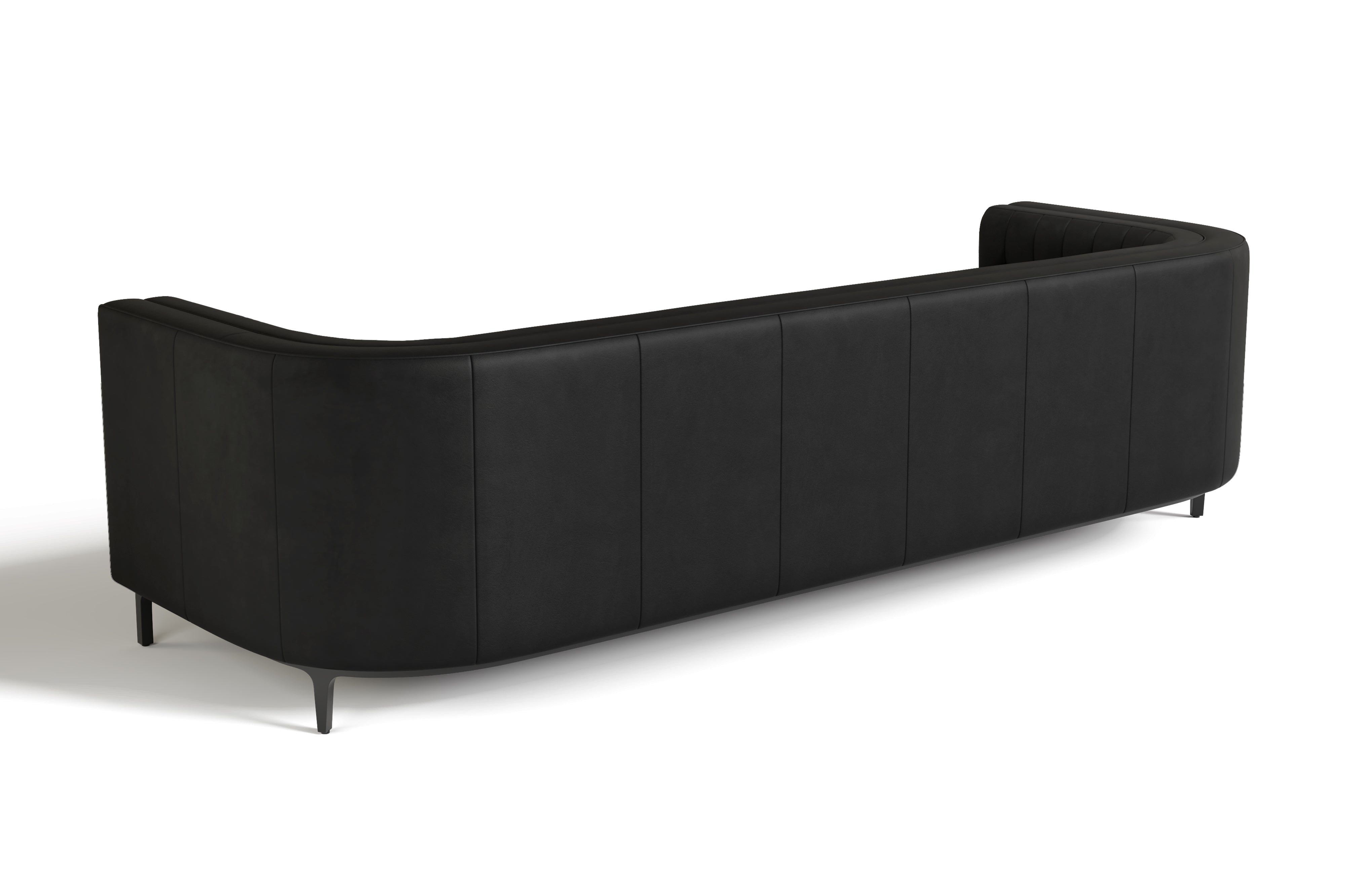 Valencia Zorion Full-Aniline Leather 104" Wide Sofa, Black