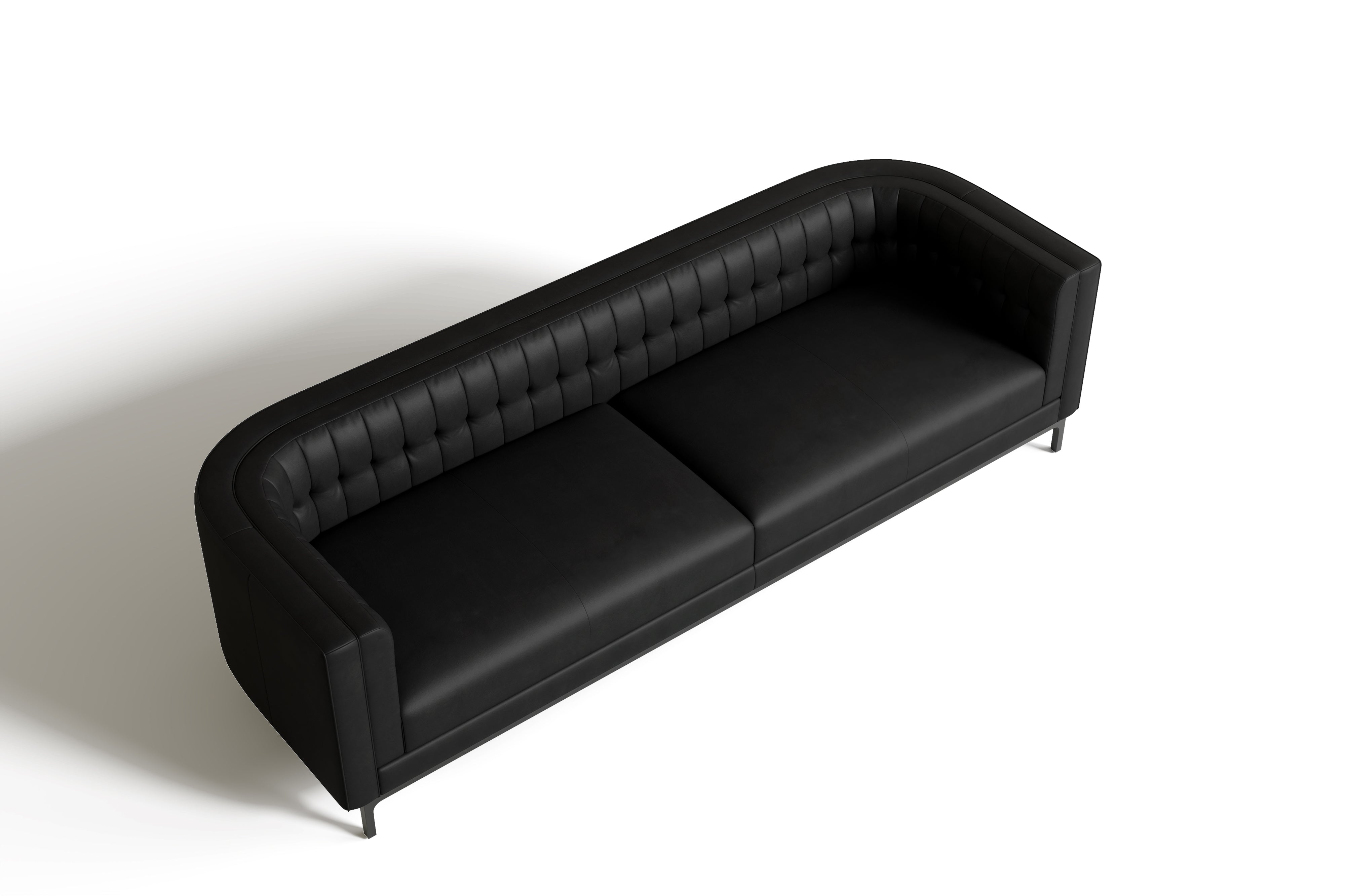 Valencia Zorion Full-Aniline Leather 104" Wide Sofa, Black