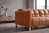 Sofia Distressed Italian Aniline Leather Dual Reclining Sofa