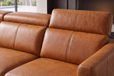 Andria Distressed Italian Aniline Leather Power Reclining Sectional Sofa
