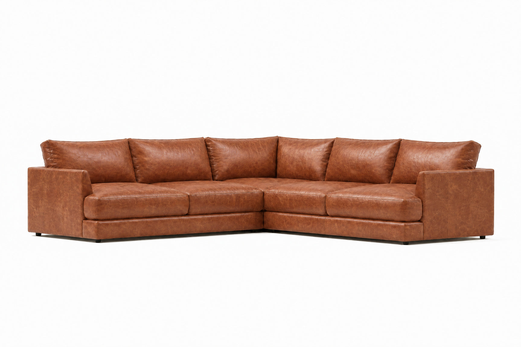 Serena Distressed Leather Corner Sectional Sofa