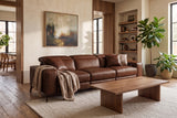 Esther Distressed Italian Aniline Leather Power Dual Recliner Sofa