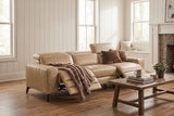 Esther Distressed Italian Aniline Leather Power Dual Recliner Sofa