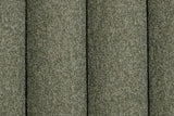 Close-up of the Abbadia channels in moss: deep grooves between rounded rolls of flecked textured fabric