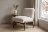 Acquasparta accent chair in beige velvet in an Ottawa townhouse living room