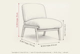 Acquasparta dimensions sketch: 24.2 in (61.4 cm) wide, 29.7 in (75.5 cm) deep, 29.9 in (76 cm) high