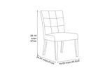 Adelina dining chair dimensions: 19.09 in wide, 24.01 in deep, 38.18 in high