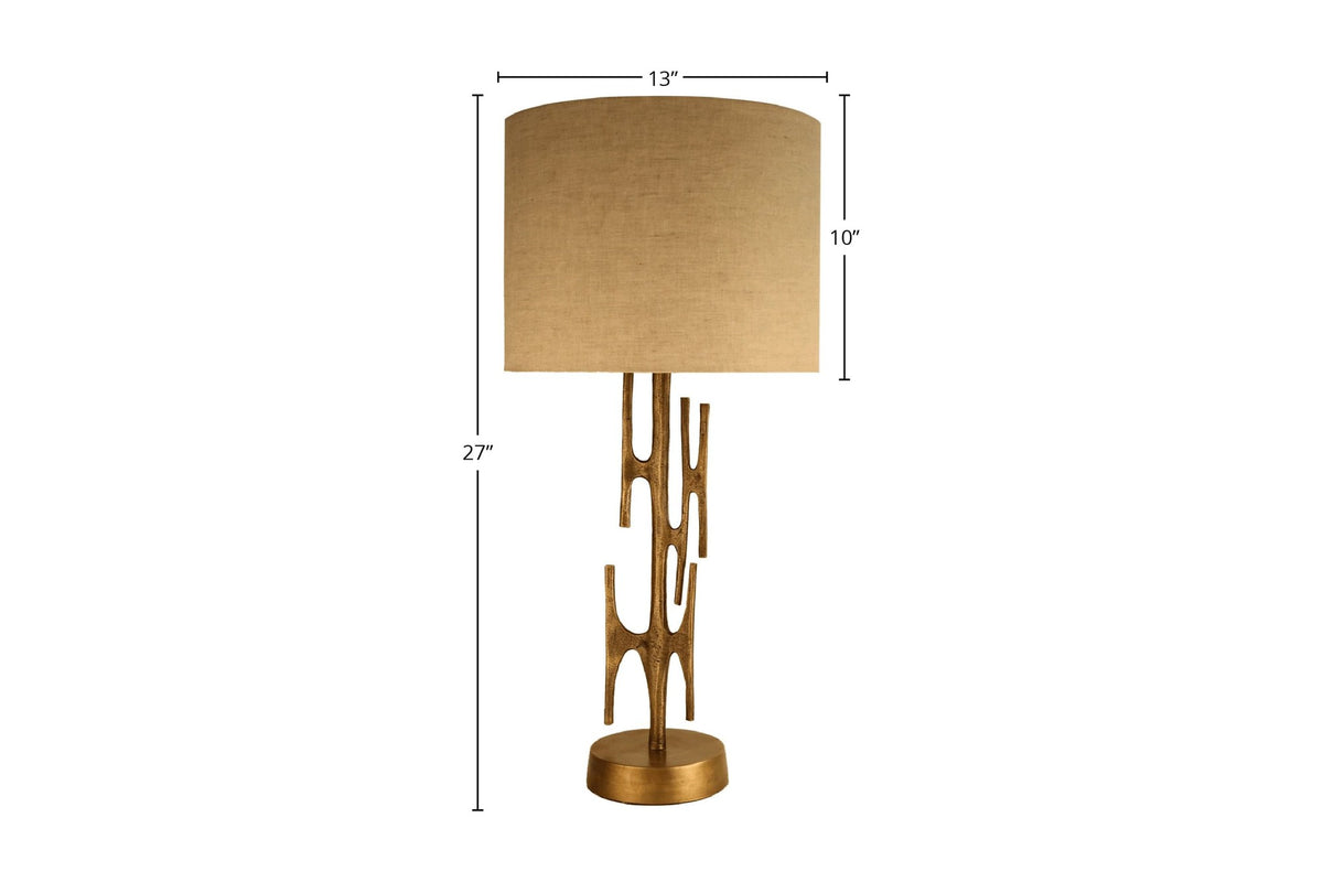 Adeline table lamp dimensions: 13 in shade width and 27 in overall height