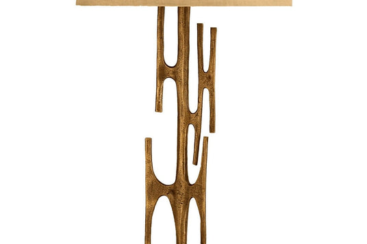 Adeline Antique Brass Sculptural Table Lamp - Shaped in Antique Brass