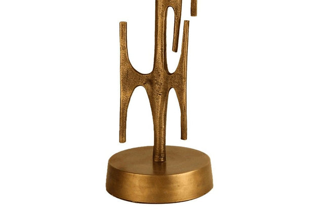 Adeline Antique Brass Sculptural Table Lamp - Round Brass Base
