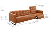 Sofia Distressed Italian Aniline Leather Dual Reclining Sofa