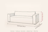 Agerola sofa dimensions: 89 in wide, 37.4 in deep, 32.3 in high
