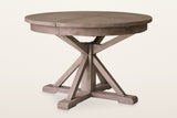 Aggius round reclaimed pine extension dining table in Rustic Sundried