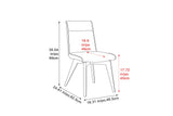 Aileen dining chair dimensions: 18.31 in wide, 24.61 in deep, 35.04 in high, seat height 17.72 in, seat depth 18.9 in