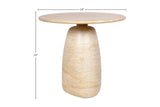 Ainsley side table dimensions: 24 in round top, 22 in high