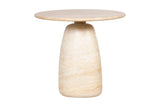 Ainsley travertine-look concrete side table, side view