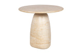 Ainsley side table, alternate side view showing the irregular base profile