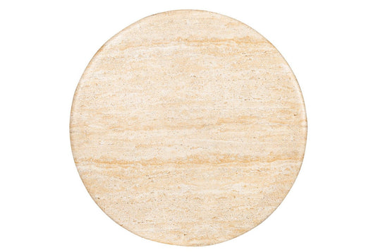 Ainsley Travertine-Look Concrete Side Table - A Layered Travertine Look