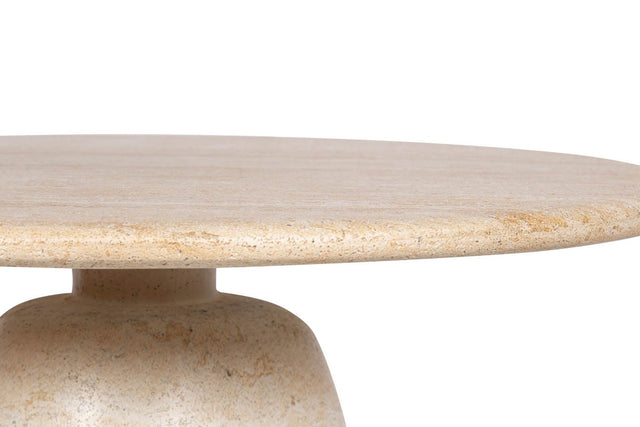 Ainsley Travertine-Look Concrete Side Table - Travertine-Look Concrete