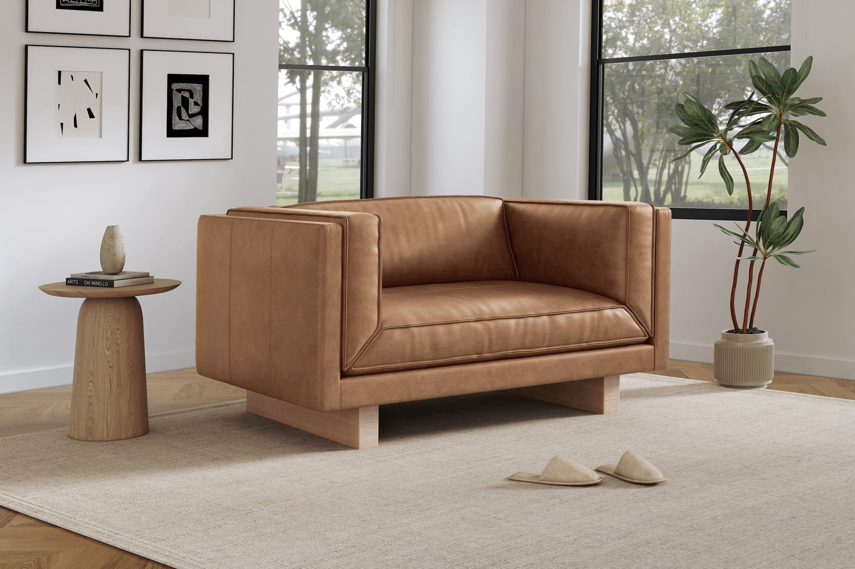 Alaina Leather Accent Chair