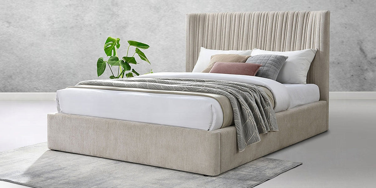 Alsace Luxury Upholstered Bed - Beige