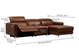 Andria Distressed Italian Aniline Leather Power Reclining Sectional Sofa